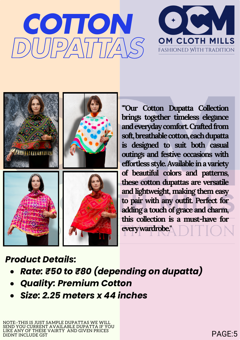 Recovered cotton dupatta catalogue page